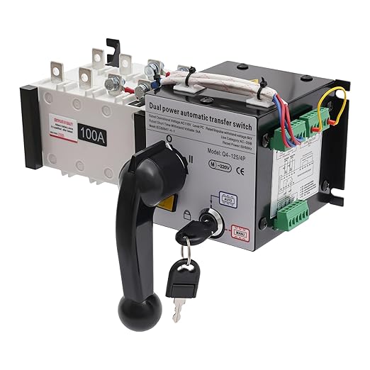100AMP Dual Power Automatic Transfer Switch ATS, 4P 50/60Hz, Changeover Isolation Generator