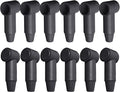 Ampper 12 Pcs Long Silicone 1/4", 5/16" Stud Terminal Covers, Flexible Post Terminal Cover Protector Boot for Battery Power Junction Block Post, Fits 6-1 Gauge Wire (Black)