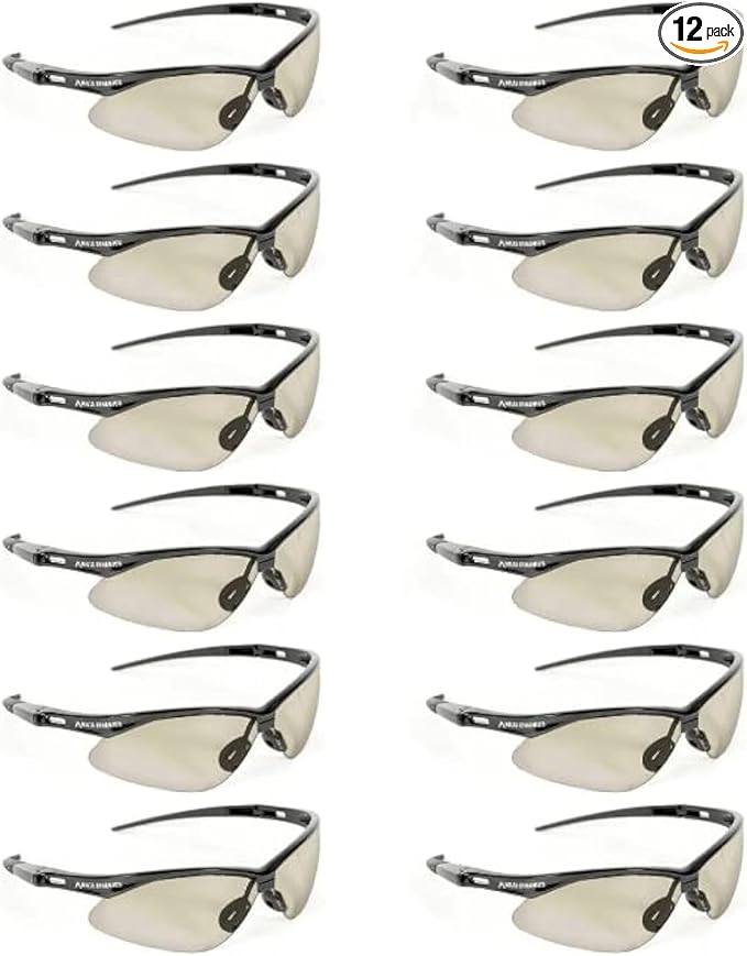 Malta Dynamics APEX Safety Glasses – Anti Scratch and Anti Fog Protection, Construction Safety Glasses for Men and Women, ISEA & ANSI Z87 Compliant (Indoor/Outdoor, 12 Pairs)