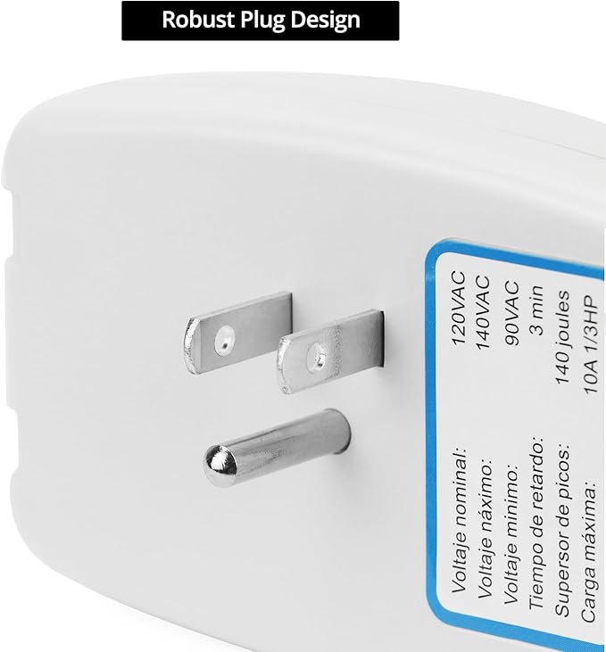QWORK Voltage Protector 2-Pack for Major Appliances, 120V 1400W, Surge & Voltage Fluctuation Protection for Air Conditioners, TV/PC, Freezers