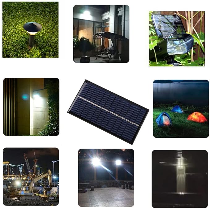 Delinx 4Pcs 5V 6V 1W Mini Solar Panels for Solar Power Mini Solar Cells Outdoor Electric Charging Materials Photovoltaic Cells DIY System Kits 4.3"x2.36"