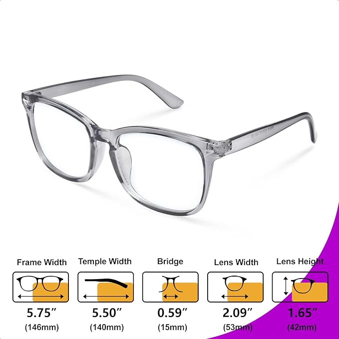 VISOONE Blue Light Blocking Glasses Square with Anti Computer Glare for Gaming Women and Men MONTANA