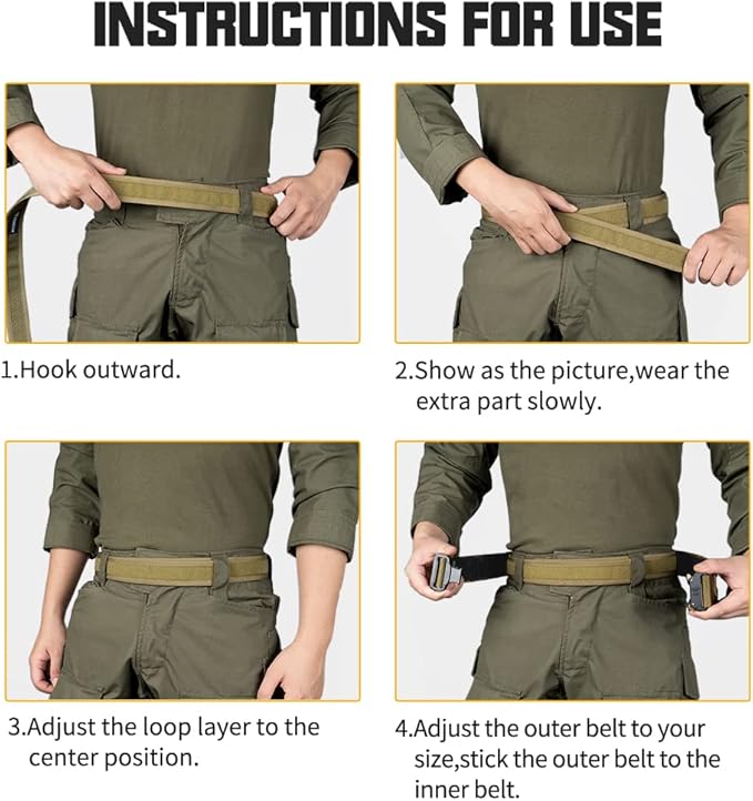 IDOGEAR Loop Liner Inner Belt for Duty Belt 1.5'' Tactical 500D Nylon Belts Unisex Hook and Loop Closure