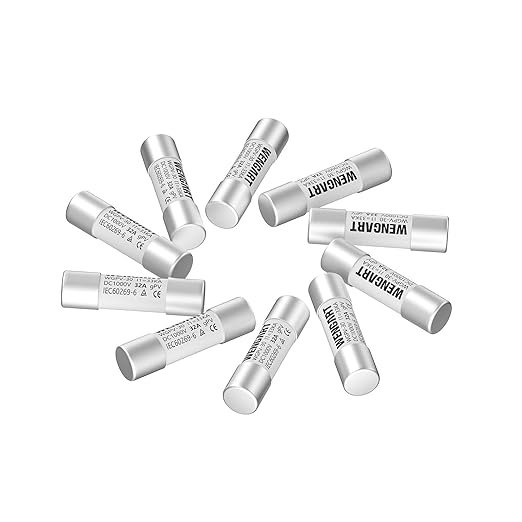 Wengart Solar Fuses WGPV-30,DC1000V 32Amp,10x38mm,I133kA,Fast Photovoltaic Fuses for Solar Photovoltaic Applications,10pcs
