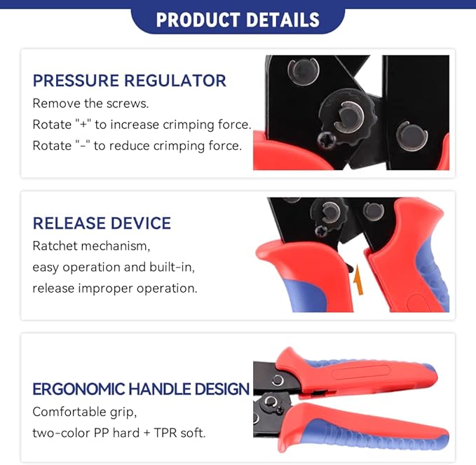 HKS Micro Connector Crimping Tool for Open Barrel Pins 32-22AWG, Ratcheting Crimper for JST-XH2.54/PH2.0/SM2.54/ ZH1.5, Molex KK/PicoBlade, Dupont SN-04BM