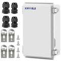 Waterproof Outdoor Project ABS Plastic Junction Box IP67 Weatherproof Dustproof Enclosure with Hinged Cover, Mounting Plate,Wall Brackets for Power Project (11"X7.5"X5.5")