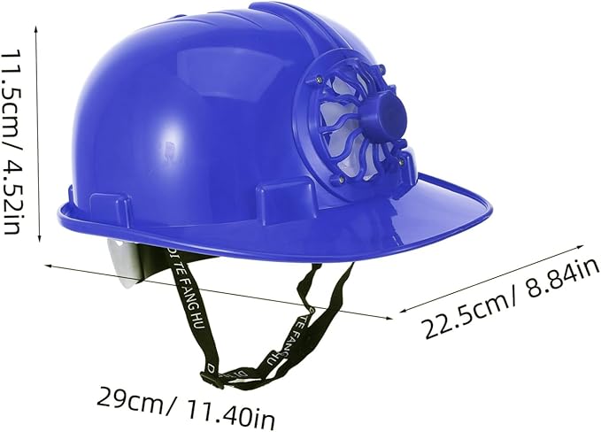 Solar-Powered Helmet Fan Hard Hat for Construction Workers Men's Safety Hat Cooling Breathable