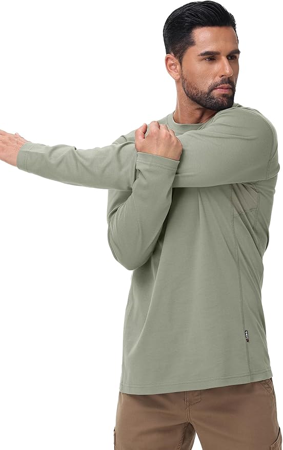 FR Shirts for Summer 5.5OZ Lightweight Breathable Vented Mesh Flame Resistant Long Sleeve Crew T-Shirt CAT2