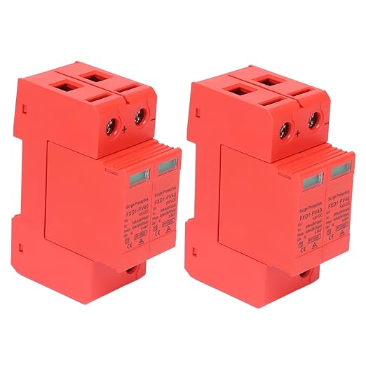 2Pcs Protective Devices DC Photovoltaic Arrester 2P 40ka with Remote FXD1?PV40500V Maximum Current of 40ka Our Voltage Arrester Device Superior Protective Devices2P Protective