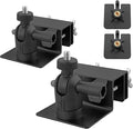 Anbte 2PCS Adjustable Gutter Mount for Ring Solar Panels & Security Cameras, Aluminum Solar Bracket with Standard 1/4 inch-20 Threaded Bracket, Weatherproof, Outdoor Wall Mounting Accessories, Black