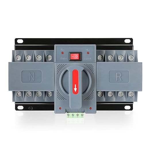 6-63amp AC110V Automatic/Manual Transfer Switch 4P 50/60Hz, 4POLE 63A ATS Auto Changeover Dual Power Switch for Generator, CE Certified ATS Solar Back Up Power Auto Selector Overvoltage, Undervoltage