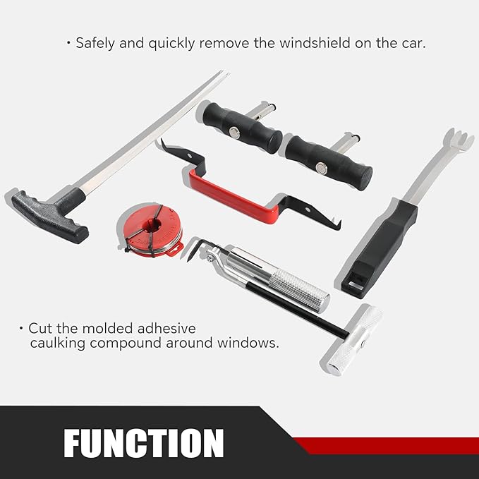 ATPEAM 7PCS Windshield Removal Tool Kit Automotive Wind Glass Remover Hand Tool