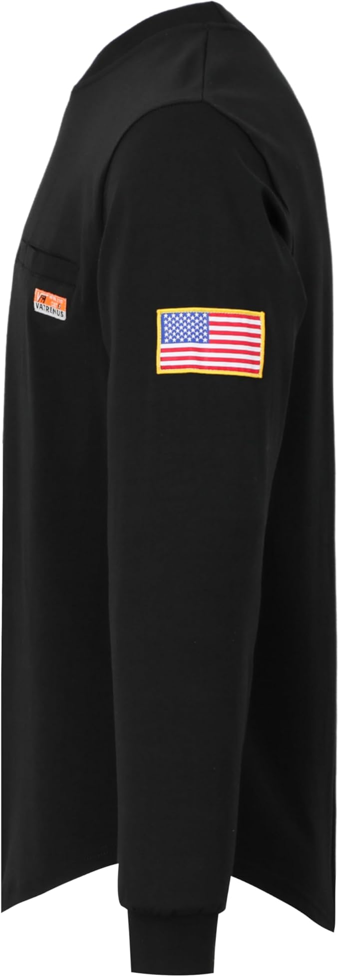 VATRENUS FR Shirt for Men Crewneck Midweight Utility Pocket Fire Resistant Long Sleeve Work Shirts NFPA2112 CAT2