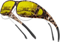 KALIYADI Night-Vision-Glasses Fit-Over-Glasses Wrap-Around Glasses: Anti Glare Night Driving Glasses for men women HD Lens