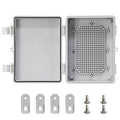 Electrical Box,Waterproof Electrical Junction Box IP66 ABS Electrical Junction Box, Dustproof Weatherproof Case with Mounting Plate for Outdoor Indoor Wiring Projects Gray Cover 7"x5.1"x3.5"