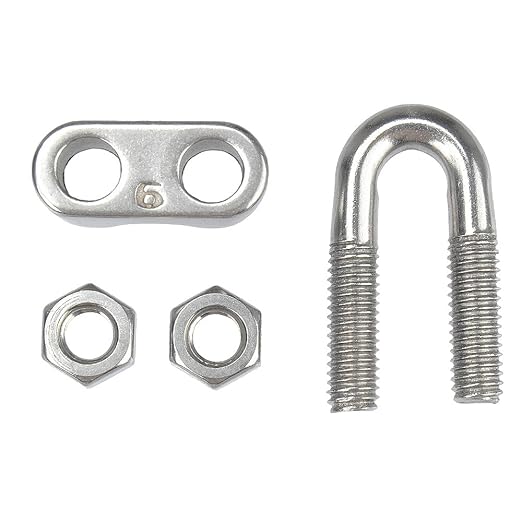 YAMASO 10PCS 1/4 Inches M6 Stainless Steel Wire Rope Cable Clip Clamp