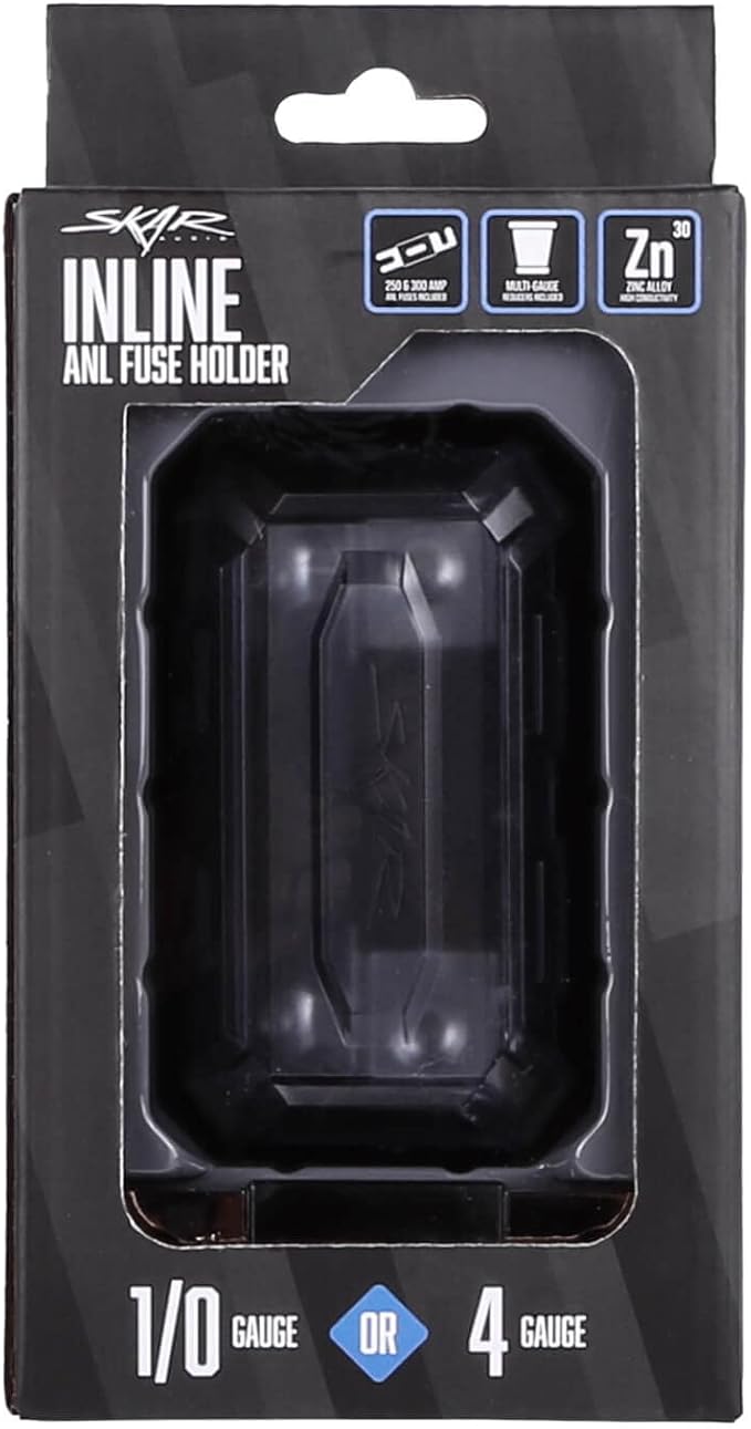 Skar Audio 1/0 or 4 Gauge Pro Series in-line ANL Fuse Holder (SK-Fuse-BLK-PROANL)