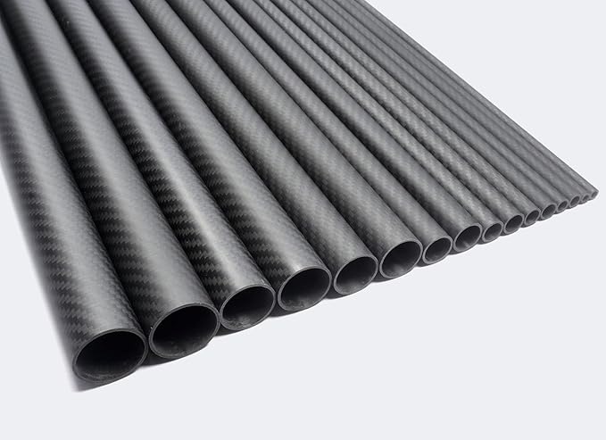 2pcs 18mm Carbon Fiber Tube 18mmx16mmx420mm,3K Roll Wrapped Tube Twill Matte Finish