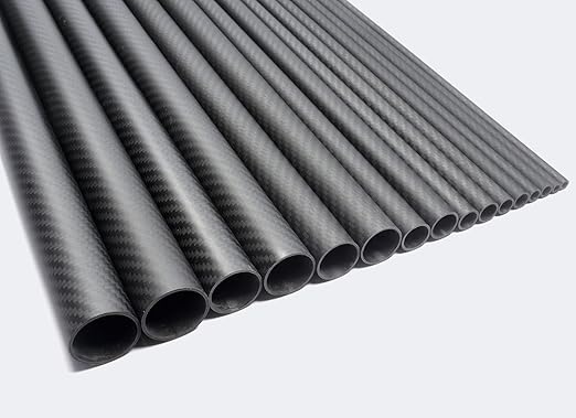 2pcs Carbon Fiber Tube 16mmx14mmx500mm 3K Roll Wrapped Twill Matte Finish