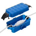 Flemoon IP55 Small Outdoor Electrical Box Waterproof (Inner 5.9 x 3.2 x 1.8inch), Extension Cord Cover with Detachable Awning Covers for Plug, Outlet, Holiday Lights, Blue