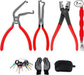 7 Pcs Electrical Disconnect Pliers for Cars 37960 37980, Connector Separator 13120 & Hose Clamp Pliers with Terminal Removal Tools, Work Gloves & Tool Bag - for Automotive Electrical Connector