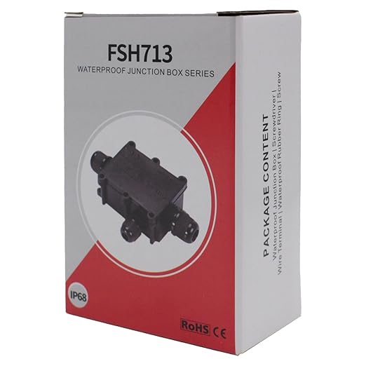 MAKERELE Waterproof Junction Box 3 Way IP68 Cable Connector Wire Range 5 to 15mm Underground Electrical Junction Box with Screw Terminal Block External Power Cord Junction Boxes