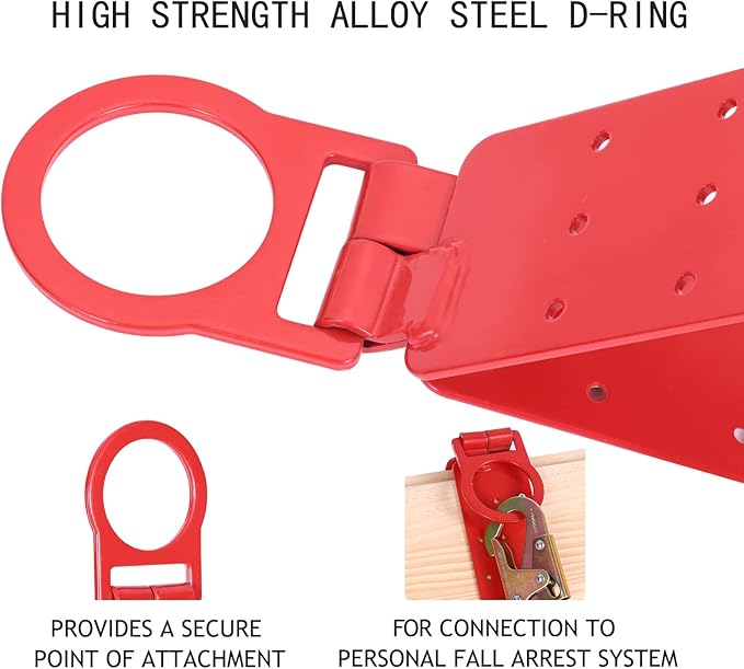 Reusable Roof Anchor, Easy to Install Roof Bracket for Fall Protection, High Stength D-ring with Corrosion Resistant Materials for Roofing Safety 2PCS (2)