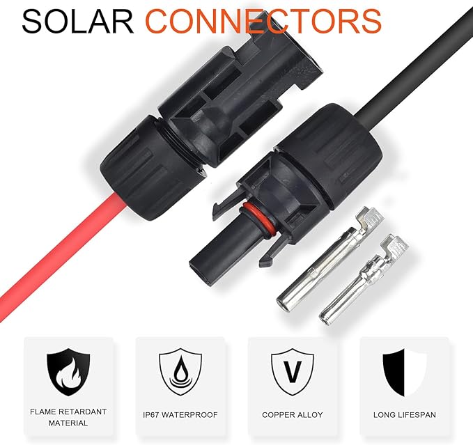 Solar Panel Connector Crimping Tool Kit with 1 Crimper, 15 Pairs Connectors and 1 Spanner Wrench - Essential Tools for Solar Installation Assembly