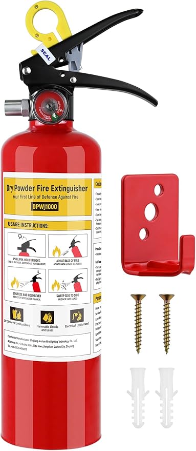 ABC Fire Extinguisher for Home - 2.2lb, Dry Powder Fire Extinguisher, 1A:10-B:C Rated, Certified for Car/House/Kitchen/Truck/Marine/Boat/Vehicle/utv/rv, 1 PACK