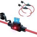 Waterproof in-line ASP LED Fuse Holder,12 AWG for Automotive, Marine（2 Pack）