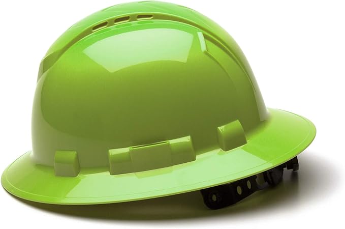 Pyramex Ridgeline Full Brim Vented Hard Hat 4 Point Ratchet Suspension