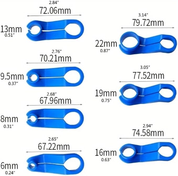 7PCS Fuel Line Disconnect Tool Set, Fuel Line Removal Tool, Includes 1/4 5/16 3/8 1/2 5/8 3/4 7/8 Inch Quick Disconnect Kit Fuel for Ford/GM/Chrysler/Mazda