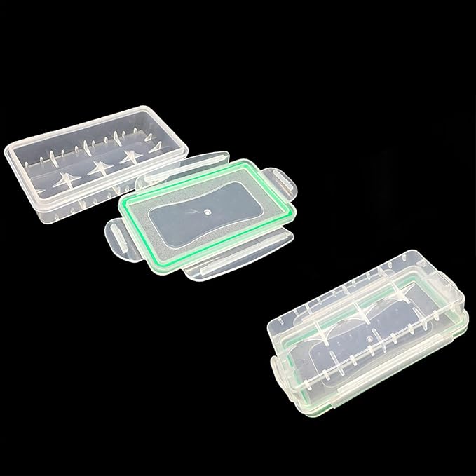 18650 Battery Storage Case Plastic Waterproof Battery Holder 16340 (4 Pack)
