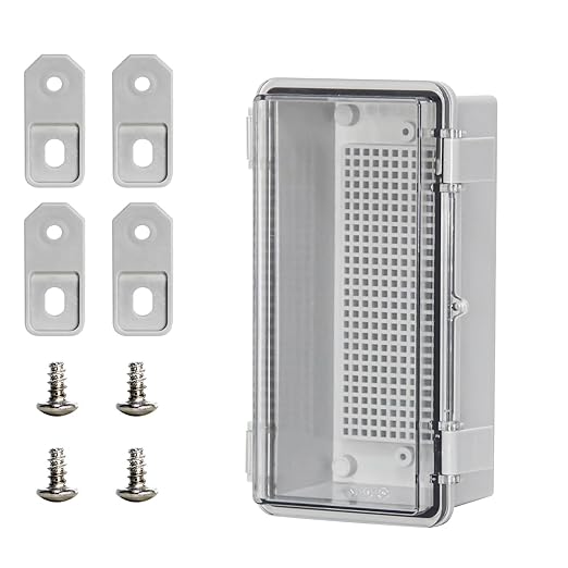 Waterproof Junction Box Project Outdoor Weatherproof ABS Plastic Box Impact-Resistant Weatherproof Electrical Enclosure for Garden, Garage, Solar, and Marine Applications Clear (7.8"x3.8"x2.9")