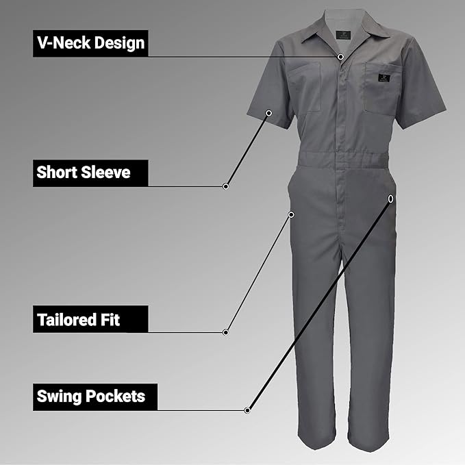 Coveralls Workwear Men Short Sleeve Coveralls