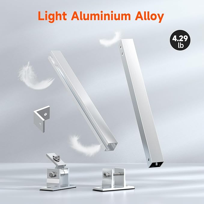 RICH SOLAR Adjustable Solar Panel Tilt Mount Brackets Support up to 300 Watt Solar Panel for Roof, RV, Boat and Any Flat Surface, for on-Grid/Off-Grid Systems
