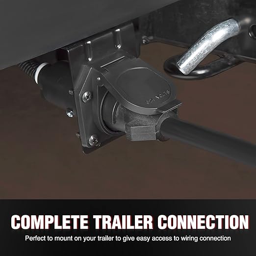 Nilight 7Way 16FT 7 Way Trailer Extension Cord Heavy Duty Plug Inline Cord 16 FT for Truck Camper Blade Molded RV Cable Wire Weatherproof Corrosion Resistant 7 Pin Trailer Plug Wire Harness
