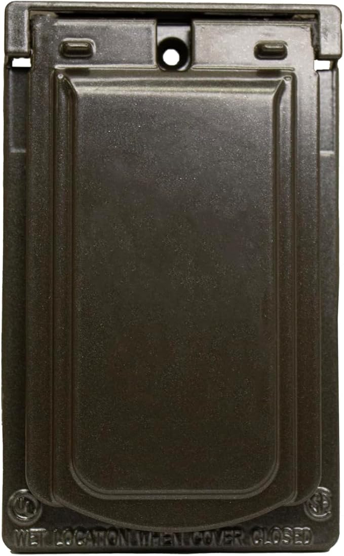 Sigma Engineered Solutions Weatherproof 14248BR 1-Gang Vertical GFCI Cover, Bronze