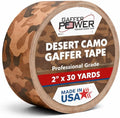 Gaffer Power Desert Tan Camo Gaffer Tape – Professional Grade, Made in USA, Non-Reflective Matte Cloth Tape, Heavy Duty, Easy Tear, Residue-Free – 2 Inch x 25 Yards