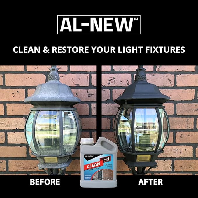 AL-NEW STEP 1 CLEAN | Cleaning Solution for Outdoor Patio Furniture, Garage Doors, Window Frames, Exterior Lights & Fencing (32 Ounce)