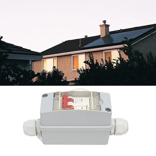 Mini Circuit Breaker, 2P DC 500V 32A, PV Disconnect Switch, Solar PV Isolator with IP65 Distribution Box for Solar Panels Grid System, Without Cable