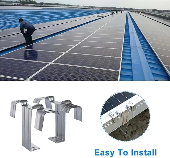 50PCS 30mm Solar Panel Photovoltaic Water Guide Clip Stainless Steel Deflector Mud Drain Button Water Redirection Clips
