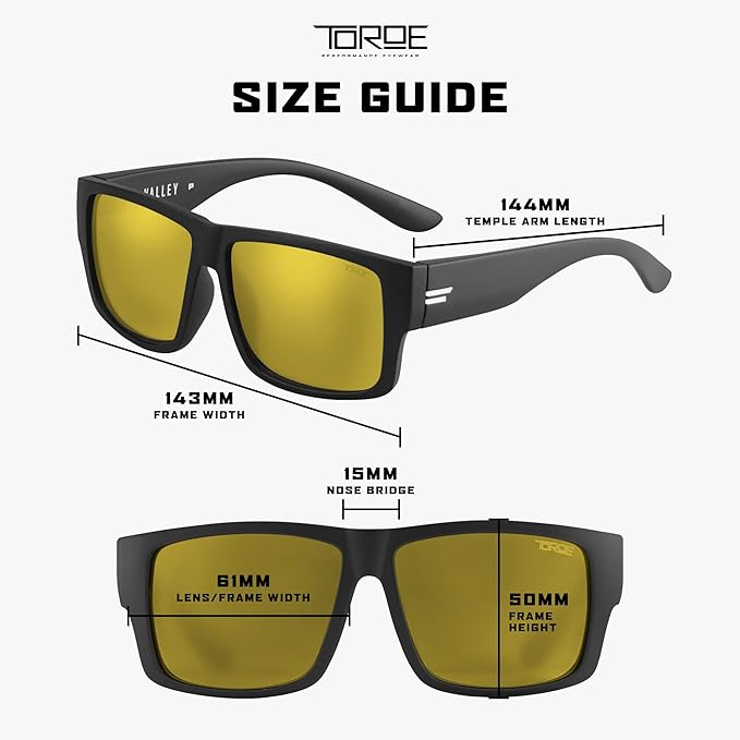 TOROE Z87+ Polarized Safety Sunglasses Matte Black TR90 Frame, ANSI Rated Lens
