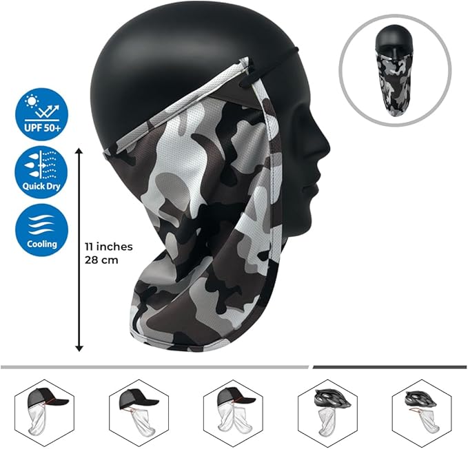 CoolNES - UV Sun Protection Neck Drape Adjustable Multifunctional 2 in 1 Face Covering for Outdoor Fishing - Unisex
