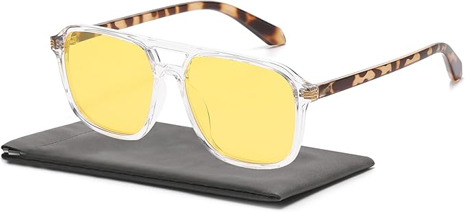 Large Night Vision Glasses for Driving Women Men - Anti Glare Night Driving Glasses