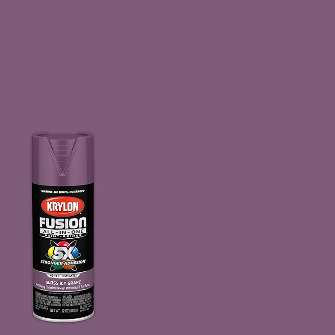 Krylon Fusion All-In-One Adhesive Spray Paint for Indoor/Outdoor Use, 12 oz, Icy Grape