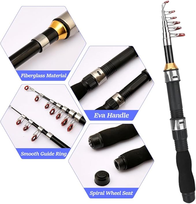 Fishing Rod, Universal Mini Small Sea Pole Portable Short Pole Ice Fishing Rod Mini Pocket Sea Fishing Tools for Ice Fly Fishing Sea Saltwater Kit Gift for Festivals
