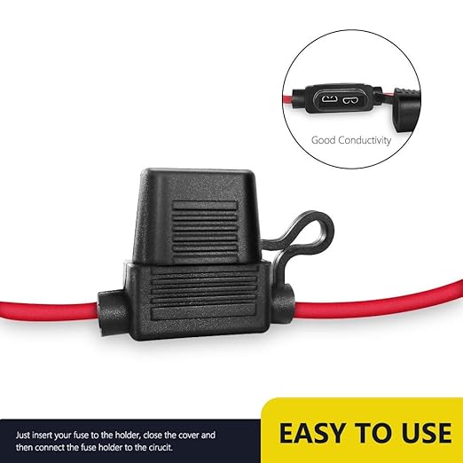 MCIGICM 12 AWG Inline Fuse Holder with 30A ATC/ATO Blade Fuse, 5 Pack
