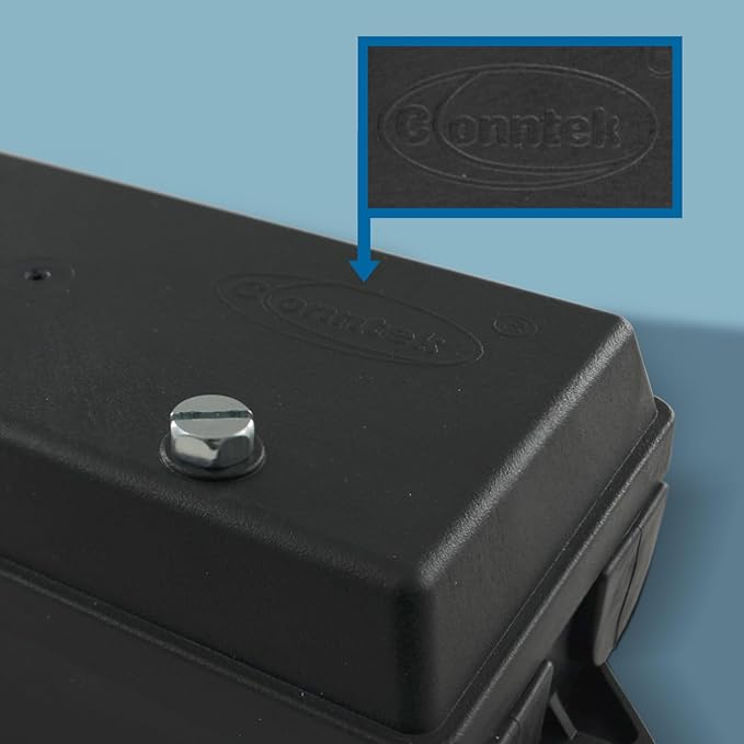 Conntek 10000-BX Trailer 6 or 7 Pole Heavy duty tough Junction Box, Black
