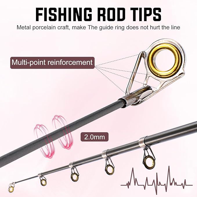 Sougayilang Telescopic Fishing Pole Combo,Carbon Fiber Fishing Rod ，Ultra-Smooth Spinning Reels Fishing Carrier Bag for Travel Saltwater Freshwater(1pack/2pack)